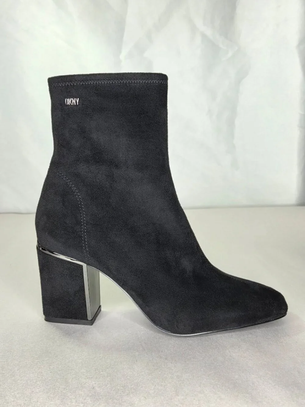 DKNY Cavale Stretch Booties - Black Suede, Size 5